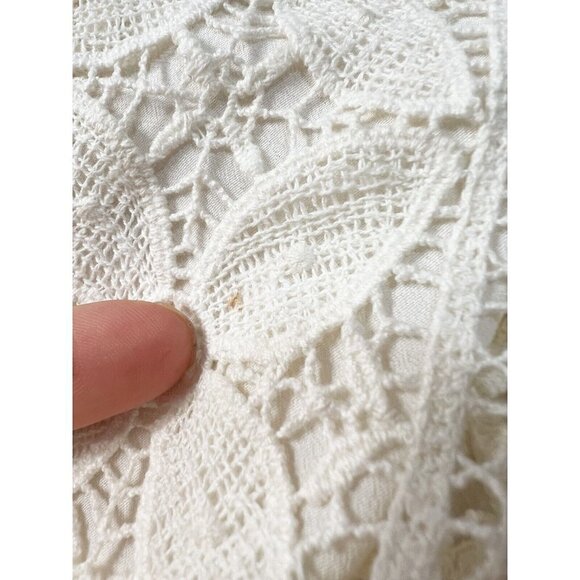 Gold Hawk Sz S Ivory Cream Lace Crochet Drawstring Swim Coverup Cover Up Dress - Picture 10 of 11